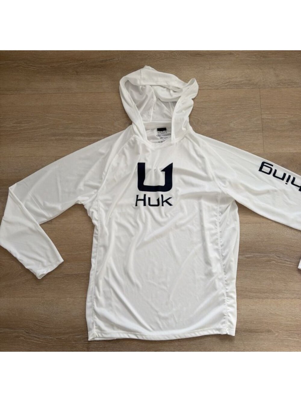 Huk Icon Hoodie Men's Tech Shirt White Size Small (Y1) - Picture 2 of 9